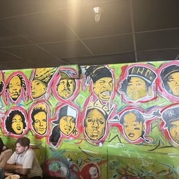Only a glimpse of the art work inside. We sat outdoors, but I literally LOVE the decor.