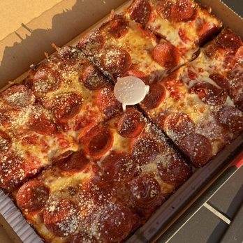 Jet's Pizza - Large Detroit style pepperoni pizza w turbo crust. The best!!! - Pizza Near Me - Hopkins, Minnesota Jet's Pizza - Large Detroit style pepperoni pizza w turbo crust. The best!!! - Pizza Near Me - Hopkins, Minnesota
