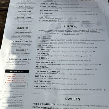 Empire Burgers + Brew - Menu - Burgers Near Me - Lombard, Illinois