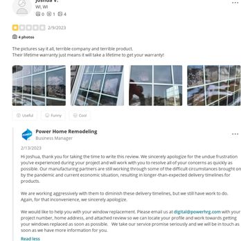 Power Home Remodeling - Stay away from Power Windows! Lifetime Warranty just means a lifetime to get them warranties! Been waiting over 2years for replacements... - Windows Installation Near Me - Chicago, Illinois Power Home Remodeling - Stay away from Power Windows! Lifetime Warranty just means a lifetime to get them warranties! Been waiting over 2years for replacements... - Windows Installation Near Me - Chicago, Illinois
