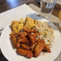 Asian House - Orange Chicken, Chicken Fried Rice & Crab Meat Rangoon