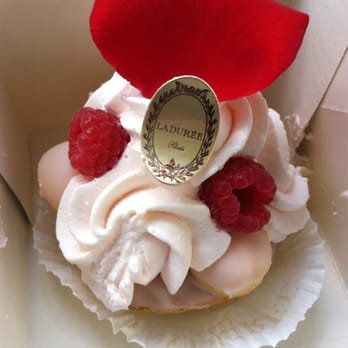Ladurée - Rose-Raspberry St. Honore  -- got smushed in transit :( - Tea Rooms Near Me - Paris, 75