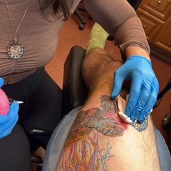Body Revolution Tattoos & Body Piercings - Allison slaying her craft.