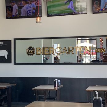 Dog Haus Biergarten - Inside seating & flatscreens. - Hot Dogs Near Me - Azusa, California