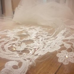 Wedding Belles - Beautiful lace wedding gown at Wedding Belles of Pyle