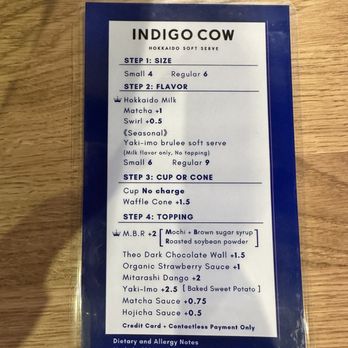 Indigo Cow - Menu - Ice Cream & Frozen Yogurt Near Me - Bellevue, Washington