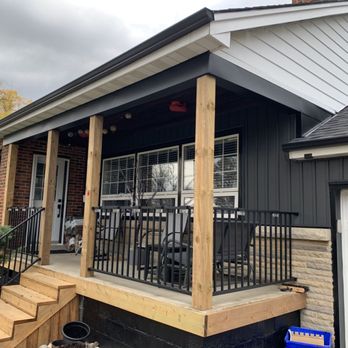 Quality Aluminum Products - Eavestrough & Siding - Board and Batten Siding & Custom Capping on the Porch and around the garage.
Colours;
Siding: Manor
Aluminum: Black - Gutter Services Near Me - Hamilton, Ontario Quality Aluminum Products - Eavestrough & Siding - Board and Batten Siding & Custom Capping on the Porch and around the garage.
Colours;
Siding: Manor
Aluminum: Black - Gutter Services Near Me - Hamilton, Ontario