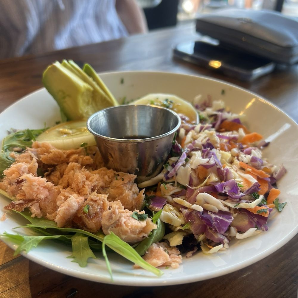 Babcock's Grove House - salmon bowl with greens - Comfort Food Near Me - Lombard, Illinois Babcock's Grove House - salmon bowl with greens - Comfort Food Near Me - Lombard, Illinois