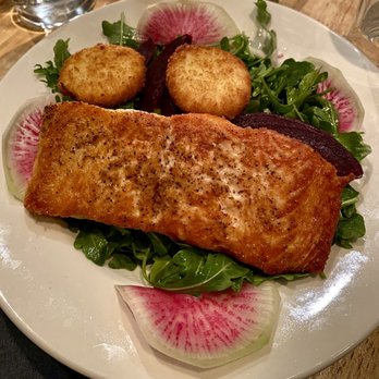 Bin228 Gastropub - Beet ruffage with added salmon - New American Near Me - Glastonbury, Connecticut Bin228 Gastropub - Beet ruffage with added salmon - New American Near Me - Glastonbury, Connecticut