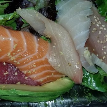 Sushi Bar 29 - Their sashimi salad was 5 pieces of fish for $17. The rest of the box was spring mix. - Japanese Near Me - Santa Barbara, California Sushi Bar 29 - Their sashimi salad was 5 pieces of fish for $17. The rest of the box was spring mix. - Japanese Near Me - Santa Barbara, California