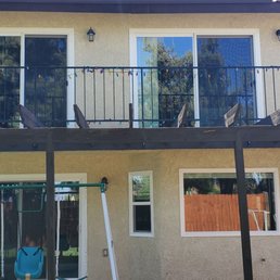a balcony and patio