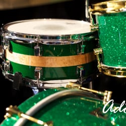 Adoro Custom Drum Shop - Green Glitter, Beech shells