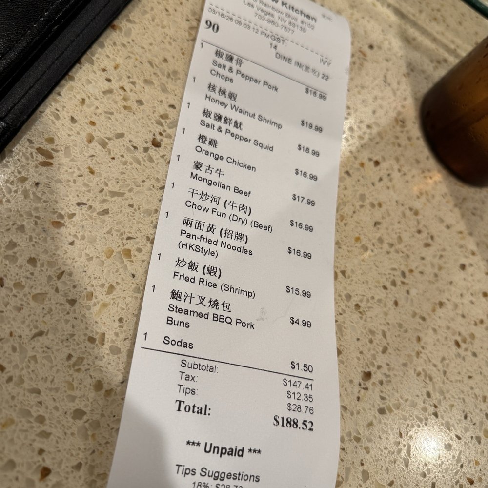 Our receipt that fed 8 adults and 6 kids Our receipt that fed 8 adults and 6 kids