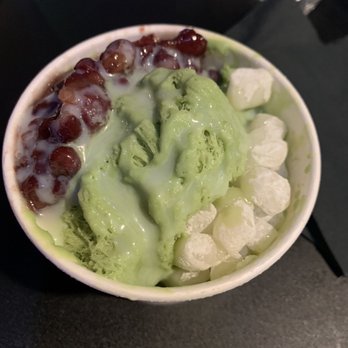 Salju Dessert - Matcha green tea with red bean and Mochi. Small size ($4.95) - Desserts Near Me - Alhambra, California Salju Dessert - Matcha green tea with red bean and Mochi. Small size ($4.95) - Desserts Near Me - Alhambra, California