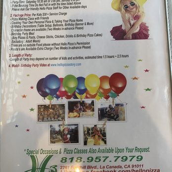 Hello Pizza - Kid's Party Package - Pizza Near Me - La Canada Flintridge, California Hello Pizza - Kid's Party Package - Pizza Near Me - La Canada Flintridge, California
