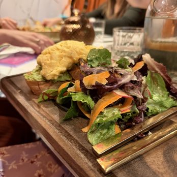 Sveta - avocado toast without smoked salmon + salad - Modern European Near Me - New York, New York Sveta - avocado toast without smoked salmon + salad - Modern European Near Me - New York, New York