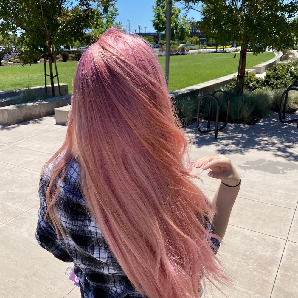 Crop Salon - The pink is much lighter, more like a rose gold/peach in the natural sunlight! - Hair Salons Near Me - Alameda, California