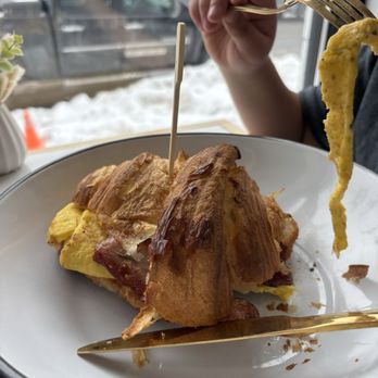 Blue Eyed Baker - Breakfast sandwich on croissant - Bakeries Near Me - East Aurora, New York Blue Eyed Baker - Breakfast sandwich on croissant - Bakeries Near Me - East Aurora, New York