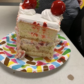 Sweet Bakery Mexico Lindo - Inside of the strawberry cake. Think it is four layers of whipped cream with fresh strawberries in the middle - Bakeries Near Me - Chula Vista, California