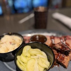 Q39 Midtown - Burnt ends, brisket, cucumber salad and orzo salad