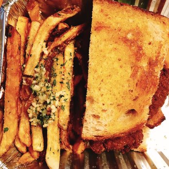 Bronx Alehouse - half a crispy chicken BLT with a side of garlic fries - American Near Me - Bronx, New York