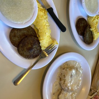 A & P Restaurant - a plate of food with eggs, sausage, and gravy - Southern Near Me - Greer, South Carolina