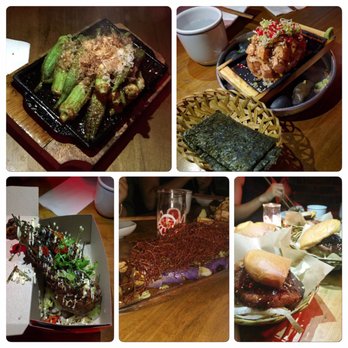 Hanmoto - Okra, salmon aburi, dyno wings, eggplant and pork belly bun - Japanese Near Me - Toronto, Ontario Hanmoto - Okra, salmon aburi, dyno wings, eggplant and pork belly bun - Japanese Near Me - Toronto, Ontario