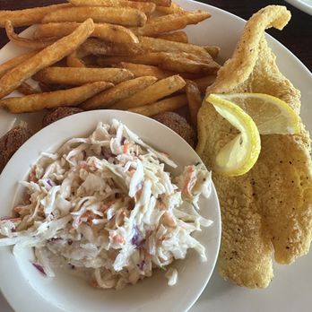 Pirate's Bar and Grill - Fish basket which is really one piece of fish on a plate. - American Near Me - Dauphin Island, Alabama