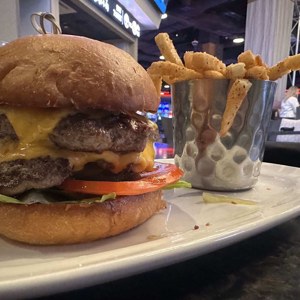Churchill’s Bourbon & Brew - Double Smash Burger with Fries - Burgers Near Me - Florence, Kentucky Churchill’s Bourbon & Brew - Double Smash Burger with Fries - Burgers Near Me - Florence, Kentucky
