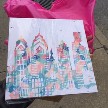 Nice Things Handmade - Screen print of the Philly skyline on a wooden block. No frame required. - Jewelry Near Me - Philadelphia, Pennsylvania Nice Things Handmade - Screen print of the Philly skyline on a wooden block. No frame required. - Jewelry Near Me - Philadelphia, Pennsylvania