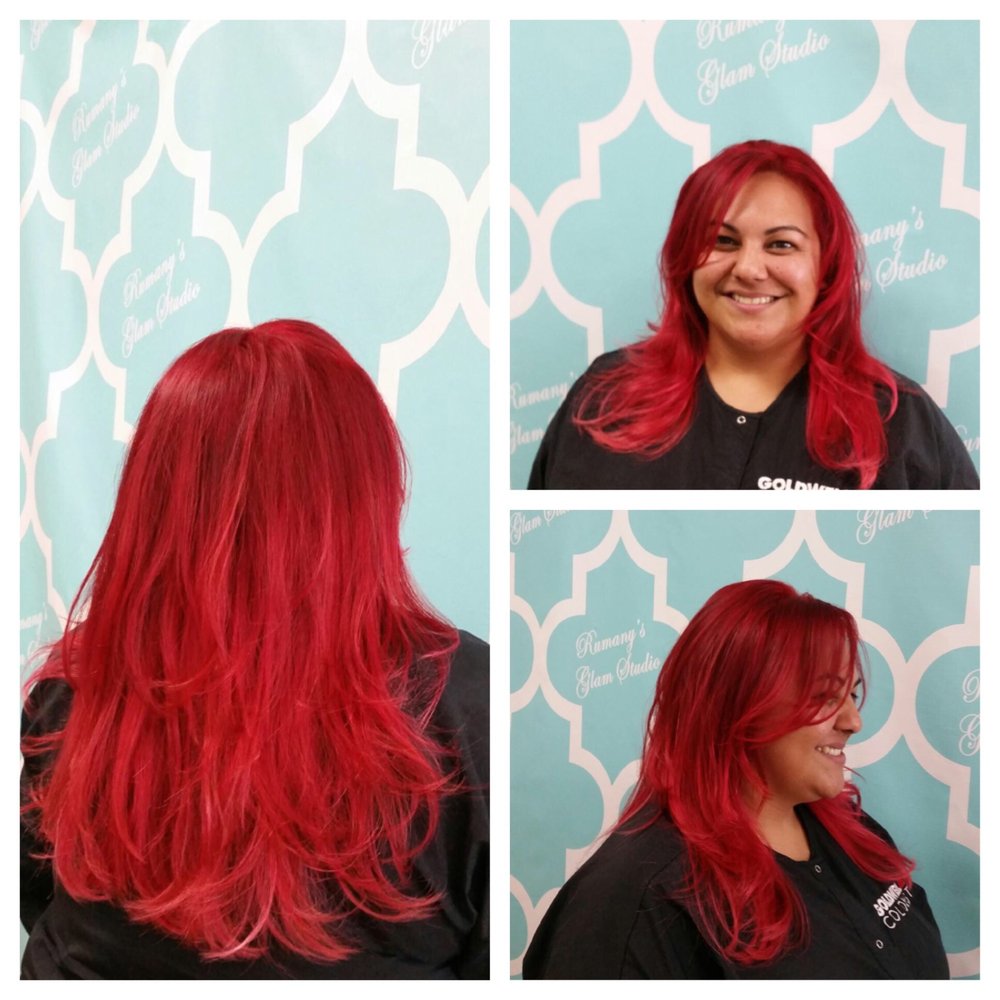 Red ombré, hair cut and styled by Rumany! Love it!!! Red ombré, hair cut and styled by Rumany! Love it!!!