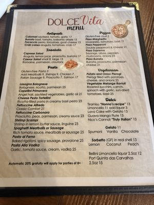 Menu photo 1 Dolce Vita Ristorante Aurora, CO Menu photo 1 Dolce Vita Ristorante Aurora, CO