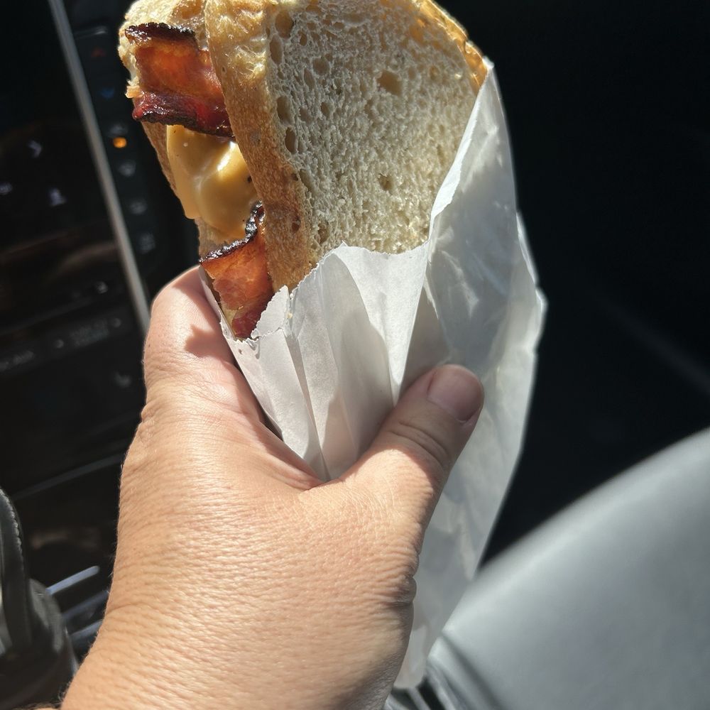 The Sour Boule - Bacon, Egg, & Cheese on Rosemary Garlic Sourdough (the perfect breakfast sammie!!) - Bakeries Near Me - Fort Worth, Texas