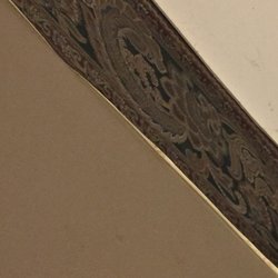 The Catskills B and B - Ceiling borders peeling throughout the room. Notice the dirt and cobweb on the ceiling.