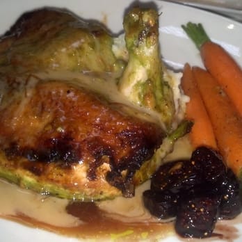 Parkway Grill - Roasted 1/2 Mary's chicken, mashed potatoes, figs, roasted garlic, lemon butter. Huge & delicious. DINE L.A. Jan 2014 - New American Near Me - Pasadena, California