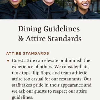 Hillstone Restaurant - Stating the dress code policy, however not clearly articulating this applies to men only. - New American Near Me - Phoenix, Arizona