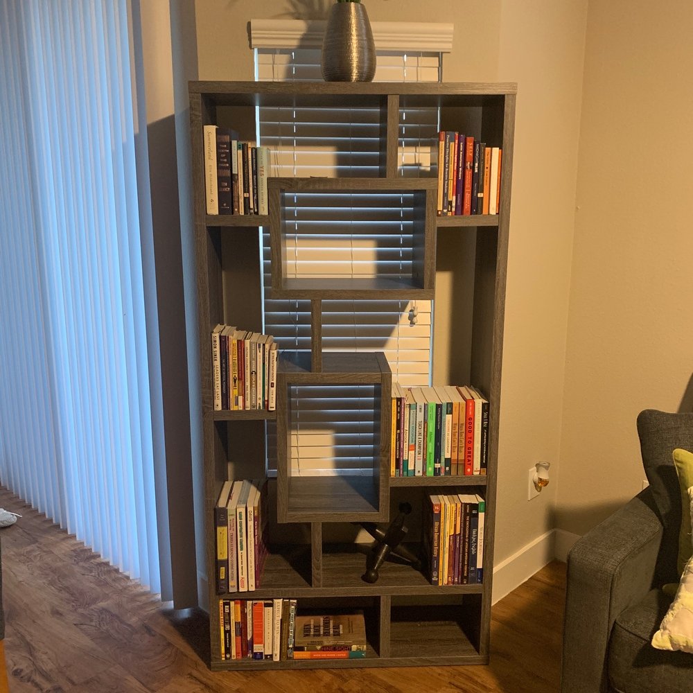 My completed bookshelf!! My completed bookshelf!!
