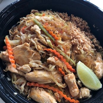 Siam To Go - Pad thai with chicken and "ice noodles" - Thai Near Me - Nantucket, Massachusetts Siam To Go - Pad thai with chicken and "ice noodles" - Thai Near Me - Nantucket, Massachusetts
