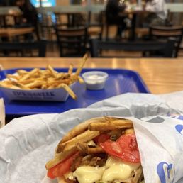 Chicken gyro and fries