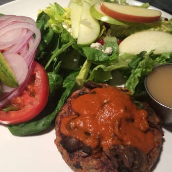 The Twisted Fork - Veggie burger, no bun and a side house salad. Healthy and delish! - New American Near Me - Reno, Nevada The Twisted Fork - Veggie burger, no bun and a side house salad. Healthy and delish! - New American Near Me - Reno, Nevada