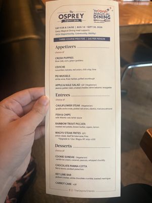 Menu photo 1 The Osprey Orlando, FL Menu photo 1 The Osprey Orlando, FL