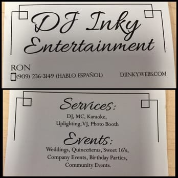 DJ Inky Entertainment - Business card - Photo Booth Rentals Near Me DJ Inky Entertainment - Business card - Photo Booth Rentals Near Me