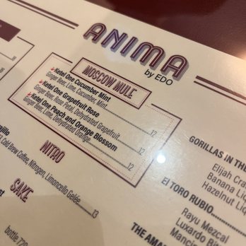 Anima by Edo - Unbelievable menu ! Kettle one grapefruit Moscow Mule is amazing !! - Tapas/Small Plates Near Me - Las Vegas, Nevada