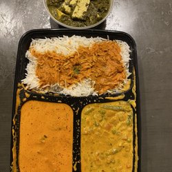 Nina’s Indian Grocery & Restaurant - 4/3/24 (wed): 2 item + 3rd free w/ Yelp check-in. Chicken Tikka Masala + Navratan Korma + Saag Paneer. Yums!