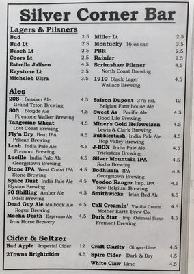 Menu photo 7 Silver Corner Bar Wallace, ID Menu photo 7 Silver Corner Bar Wallace, ID