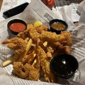 Bubba Gump Shrimp - I went with the prawn basket. Jumbo shrimp and coconut shrimp with fries. - Southern Near Me - Daytona Beach, Florida Bubba Gump Shrimp - I went with the prawn basket. Jumbo shrimp and coconut shrimp with fries. - Southern Near Me - Daytona Beach, Florida