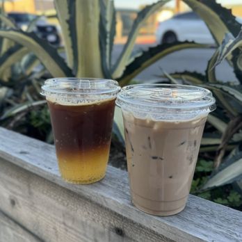 Corridor Flow - Espresso Tonic with Calamansi and Ube Latte with macadamia milk - Coffee & Tea Near Me - Lomita, California
