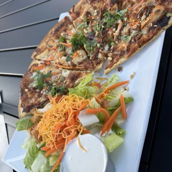 Fuel Sports Grill - Half Thai Chicken Pizza with side salad ($16) - Sports Bars Near Me - Seattle, Washington Fuel Sports Grill - Half Thai Chicken Pizza with side salad ($16) - Sports Bars Near Me - Seattle, Washington