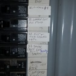 Lowe's Home Improvement - Blue ink is subcontractors. Smoke detectors clearly marked.