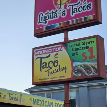 Lupita's Tacos - The outside signs of the restaurant. - Tacos Near Me - Roanoke, Virginia